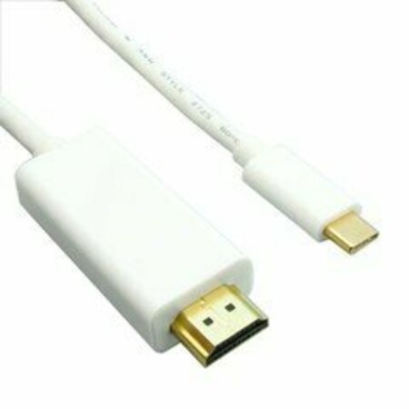 SWE-TECH 3C USB-C High Definition Video Cable, USB-C from device to HDMI on display. 4K@30Hz. 3 foot, white. FWT10U2-34003WH